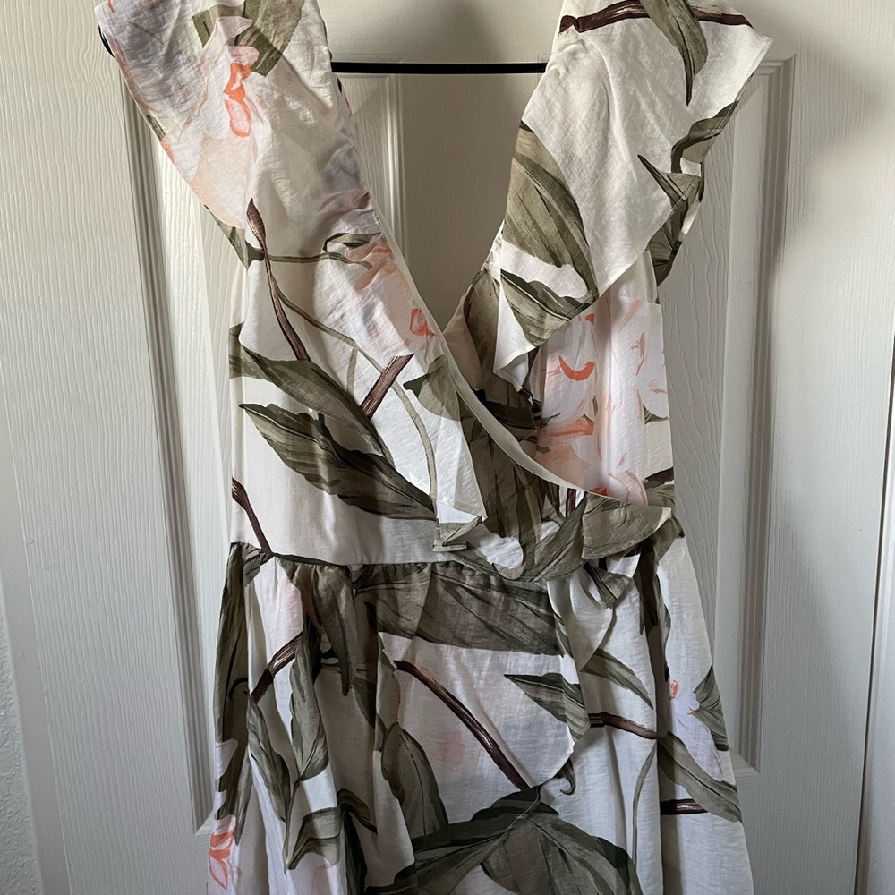 Express V-Neck Ruffle Wrap Dress